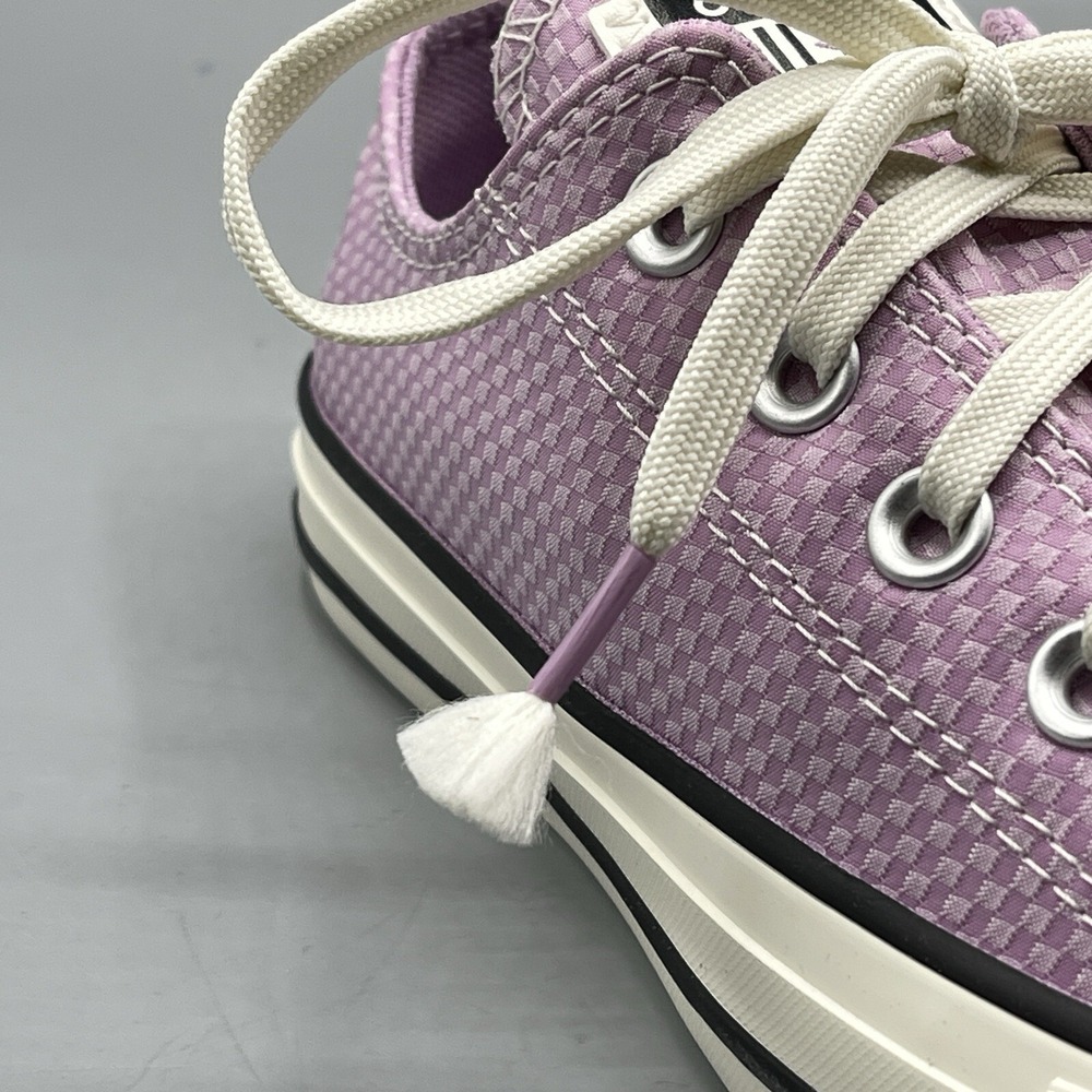 Converse Women's 5 Sneakers Purple Lavender Checked Low Top CTAS A11627C - Picture 5 of 10